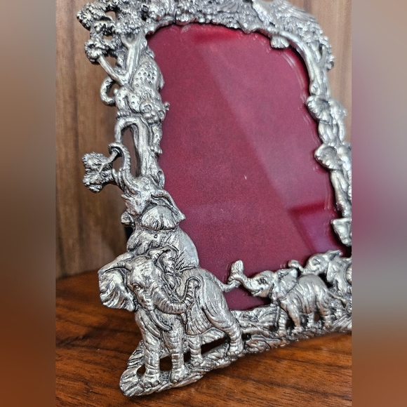 Vintage ARTHUR COURT 1995 Jungle Scene Elephants Leopards Bird Safari - Picture 16 of 16